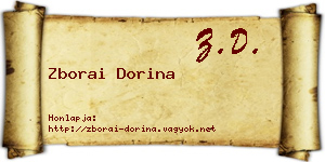 Zborai Dorina névjegykártya